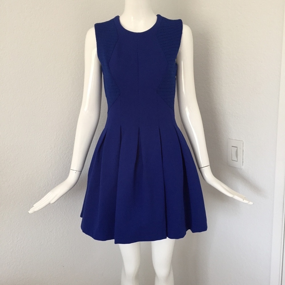 BCBG Max Azria cobalt Blue Fit & Flare Dress - Picture 4 of 10